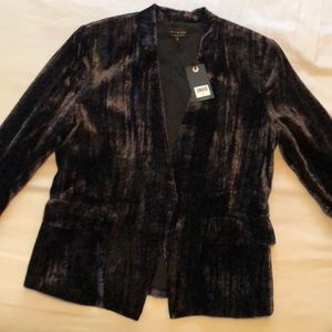 NEW Lucky Brand Printed Velvet Blazer - Size 10
